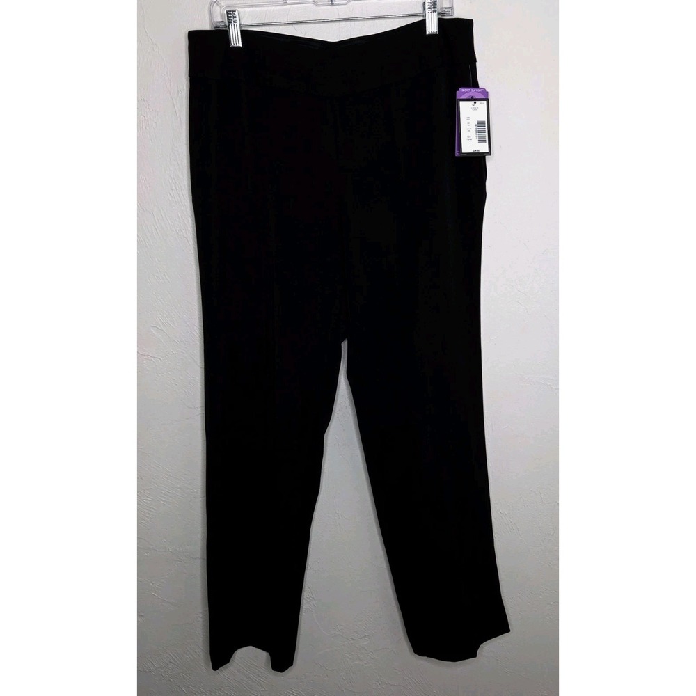 Investments Petites Dress Pants Women 12P Black Park Ave Fit Modern Straight Leg